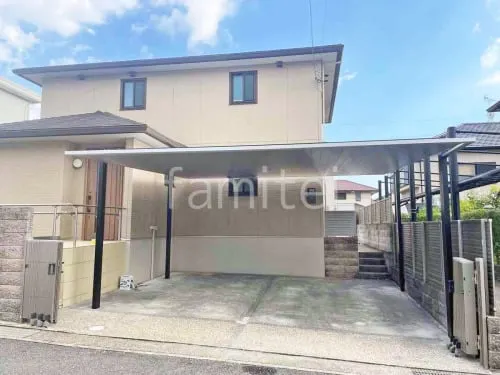 カーポート２台(ワイド) ツイン 三協アルミ FII フラット屋根 吊り下げ屋根