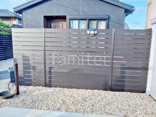 既存フェンス 目隠し追加