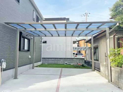 カーポート２台(ワイド) ツイン LIXIL ネスカＦ フラット屋根