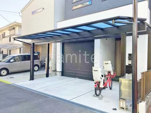 カーポート３台 （横ワイド トリプル） YKKAP エフルージュ FIRST フラット屋根