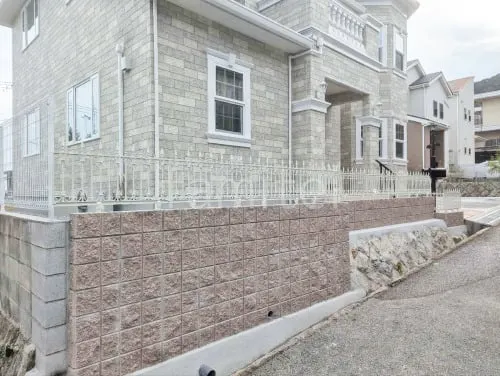 鋳物フェンス YKKAP シャローネES10型 化粧ブロック ユニソン シャモティ