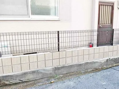 スチールメッシュ フェンス YKKAP イーネット3F型 スチール柱 境界・メッシュ ブロック塀 （化粧ブロック） ユニソン シルマ 