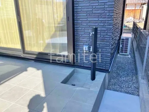 機能門柱 LIXIL FK ロックガーデン 割栗石敷きの外構施工例