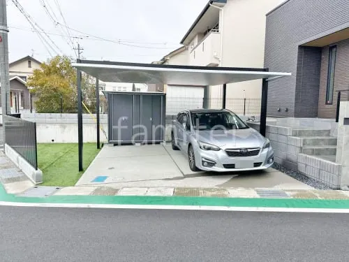 カーポート２台(ワイド) ツイン 三協アルミ FII フラット屋根 吊り下げ屋根