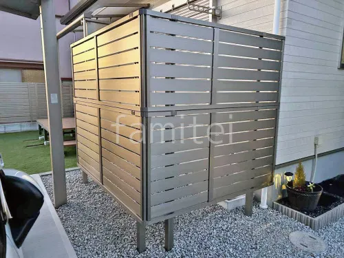 アルミ形材 フェンス LIXIL AB YS3型 横スリット3 2段柱 60角 目隠し