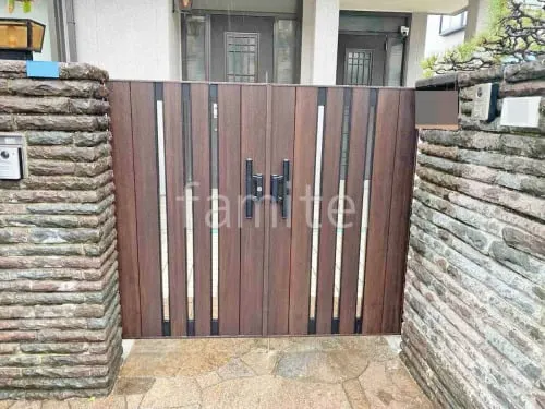 両開き 門扉 LIXIL 木製調AA TS1型 