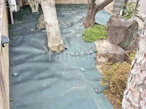 防草シート敷き