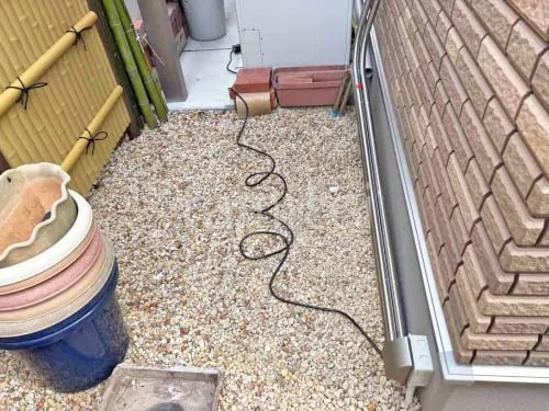 犬走り ジャミ敷き 防草シート加工