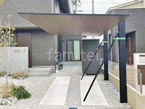 カーポート１台 （単棟） LIXIL 木製調 カーポートSC フラット屋根 吊り下げ屋根