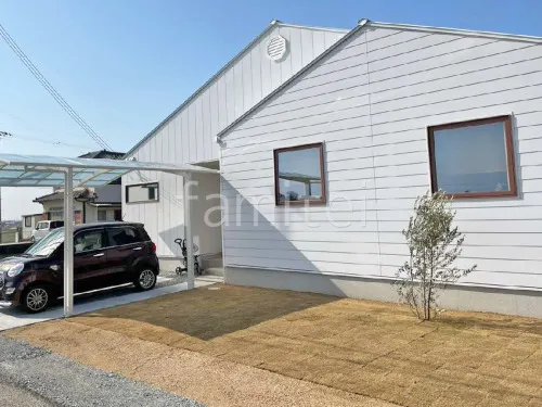 芝生張り 姫高麗芝 シンボルツリー オリーブ 常緑樹 植栽