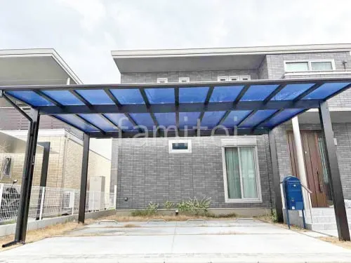 カーポート２台(ワイド) ツイン YKKAP エフルージュ FIRST フラット屋根