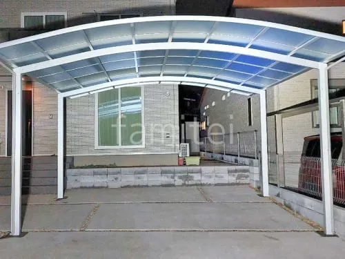 カーポート２台(ワイド) ツイン YKKAP アリュース アール屋根