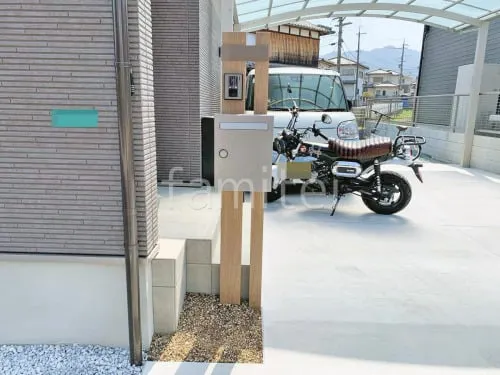 木製調デザインアルミ角柱門柱 LIXIL デザイナーズパーツ 郵便受けポスト Panasonic クリアスFF