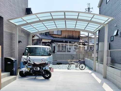 カーポート２台(ワイド) ツイン YKKAP アリュース アール屋根