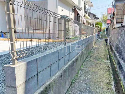 スチールメッシュ フェンス YKKAP イーネット3F型 スチール柱 境界・メッシュ ブロック塀 （化粧ブロック） 太陽エコブロックス 普通CB 