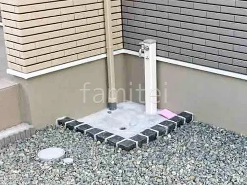 ピンコロ囲い水受け(パン) 土間モルタル仕上げ 洗い場