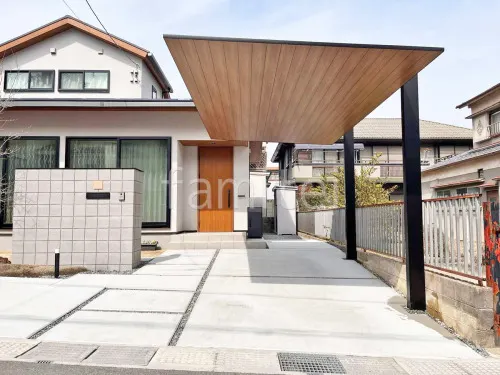 カーポート１台 （単棟） LIXIL 木製調 カーポートSC フラット屋根 吊り下げ屋根