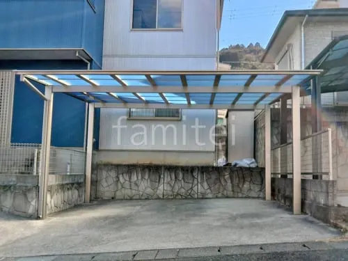 カーポート２台(ワイド) ツイン LIXIL ネスカＦ フラット屋根