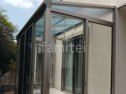 引き戸 樹脂デッキ サンルーム（テラス囲い） YKKAP ソラリアF フラット屋根