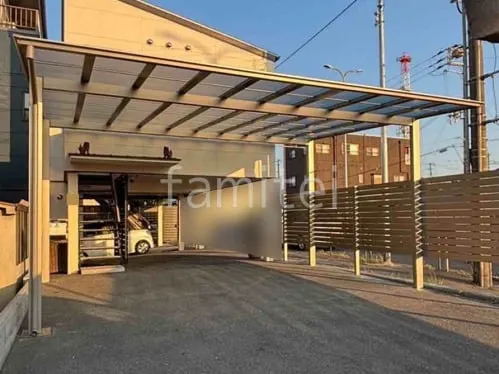 カーポート２台(ワイド) ツイン LIXIL ネスカＦ フラット屋根