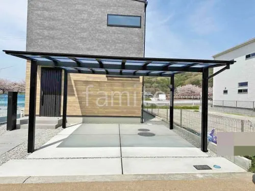 カーポート２台(ワイド) ツイン LIXIL ネスカＦ フラット屋根