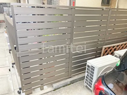 アルミ形材 フェンス LIXIL AB YS3型 横スリット3 2段柱 60角 目隠し