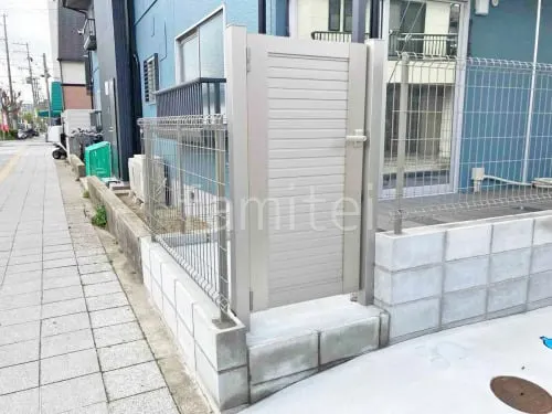 片開き 門扉 YKKAP シンプレオYM1型 横目隠し 