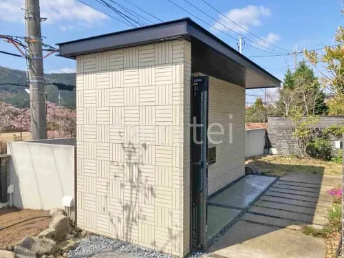 門塀 YKKAP エクスティアラアーチ 壁タイル張り 名古屋モザイク ジェムボーダー