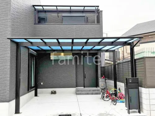 カーポート２台(ワイド) ツイン YKKAP エフルージュ FIRST フラット屋根