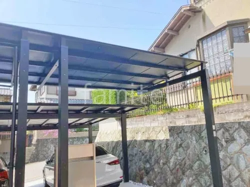 カーポート１台 （単棟） 三協アルミ ニューマイリッシュ 逆勾配 フラット屋根 前下がり屋根