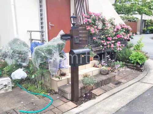 機能門柱 照明あり  YKKAP 木製調スタンダードポストユニット 3型 4VGG9セット 