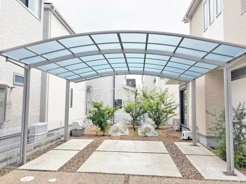 カーポート２台(ワイド) ツイン YKKAP アリュース アール屋根