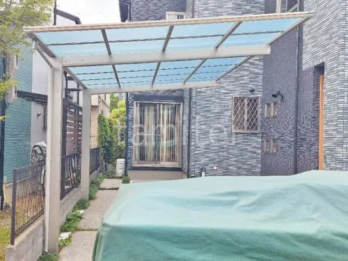 カーポート１台 （単棟） YKKAP 木製調 エフルージュ FIRST Z 風38 フラット屋根