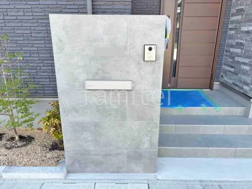 モダン門柱 壁タイル貼り タカショー セラレバンテ 郵便受けポスト YKKAP エクステリアポストG3型