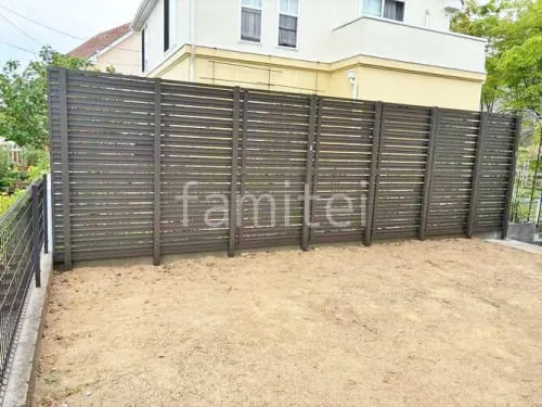 アルミ形材 フェンス LIXIL AB YS3型 横スリット3 2段柱 60角 目隠し