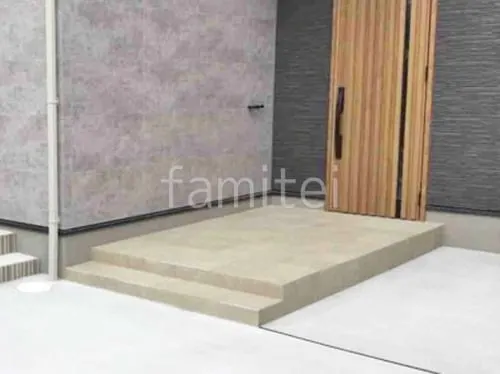 玄関アプローチ階段 床タイル貼り LIXIL パセオ