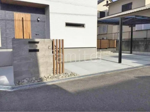 新築シンプル オープン外構