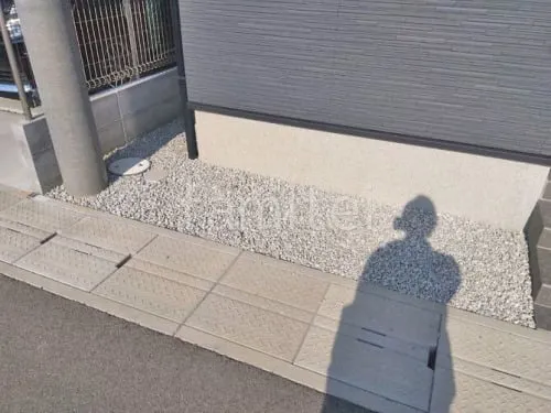 防犯砂利敷き バラス砕石 防草シート加工