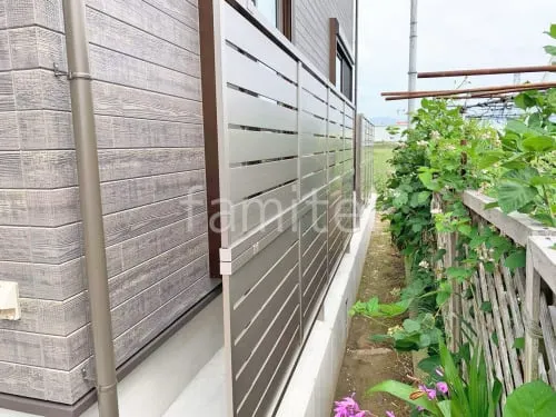 アルミ形材 フェンス LIXIL AB YS3型 横スリット3 2段柱 60角 目隠し