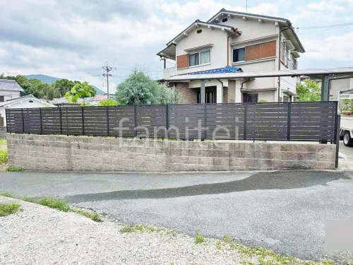 アルミ形材 フェンス LIXIL 木製調AB YS3型 横スリット3 目隠し 木調・ラティス