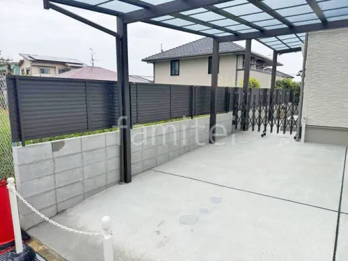 ブロック塀 （化粧ブロック） 太陽エコブロックス 普通CB  アルミ形材 フェンス LIXIL AB YL3型 横ルーバー3 目隠し