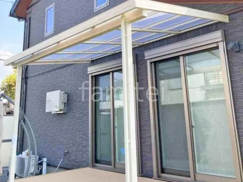 １階テラス屋根 （雨除け） LIXIL フル木製調 シュエット フラット屋根 スタンダード 壁付