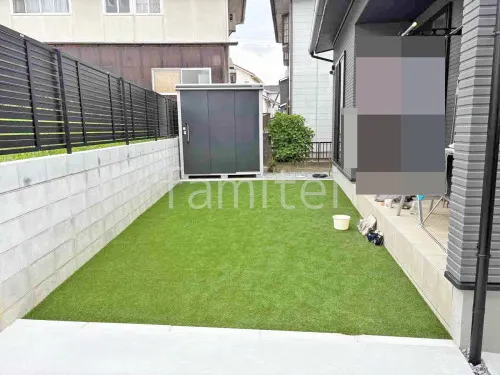 スチール 物置 ヨドコウ エルモ 2213×1161×2360 LMD-2211H  人工芝 防草シート加工 ヨシミツ毛織 リアル人工芝 35mm 