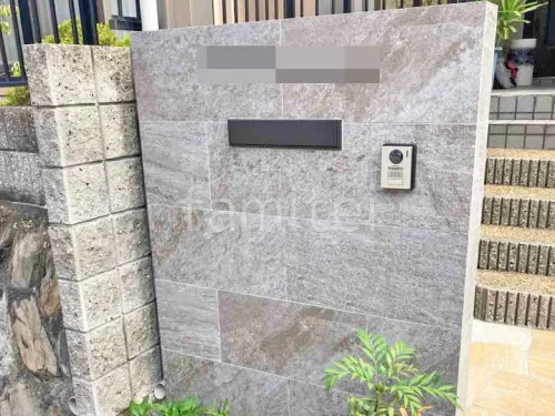 門柱 壁タイル貼り LIXIL ピエトラクォーツ 郵便受けポスト YKKAP エクステリアポストG3型