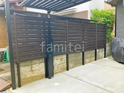 人工木・樹脂 フェンス（木調） F＆F マイティウッド デコll 高尺タイプ 目隠し 木調・ラティス 樹脂