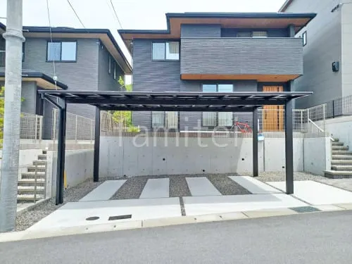 カーポート２台(ワイド) ツイン YKKAP エフルージュ FIRST フラット屋根