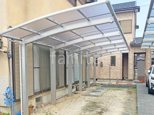 カーポート２台(縦) 連棟 YKKAP アリュース 積雪50cm対応 アール屋根