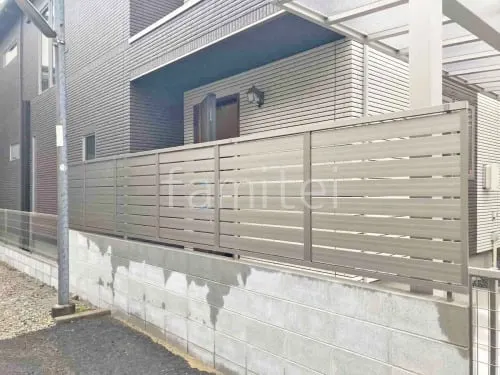 ブロック塀 （化粧ブロック） 太陽エコブロックス 普通CB  アルミ形材 フェンス LIXIL AB YS3型 横スリット3 目隠し