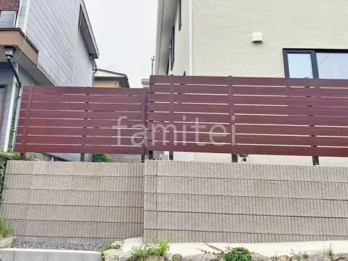 人工木・樹脂 フェンス（木調） F＆F マイティウッド デコll 目隠し 木調・ラティス 樹脂 ブロック塀 （化粧ブロック） ユニソン ジャスティ 