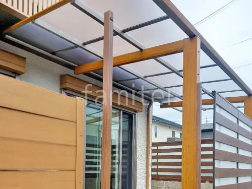 サイクルポート 自転車バイク屋根 タカショー フル木製調 アートポート フラット屋根